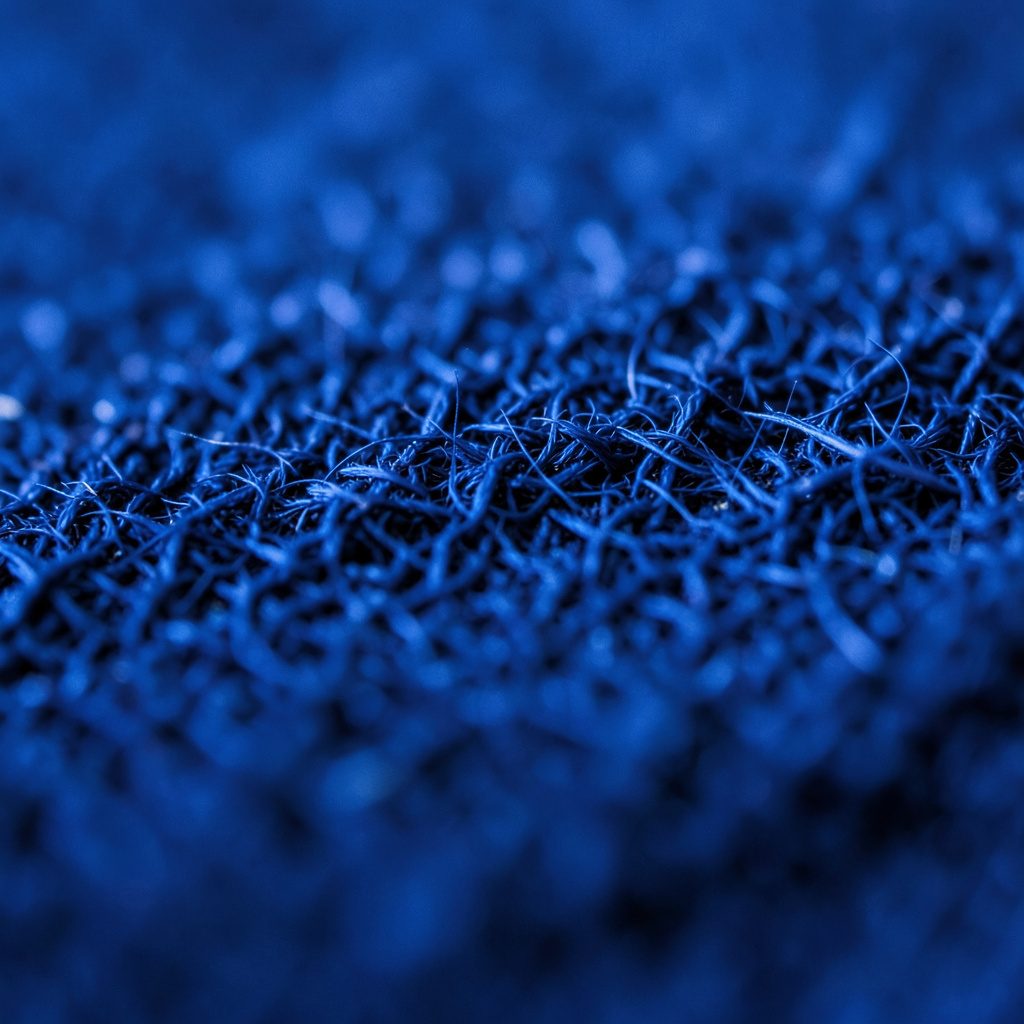 Primer plano extremo de una textura industrial de agua en movimiento con reflejos azul acero y blanco, evocando un ambiente limpio y técnico.